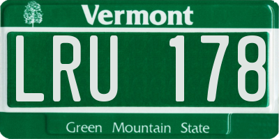 VT license plate LRU178