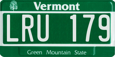 VT license plate LRU179
