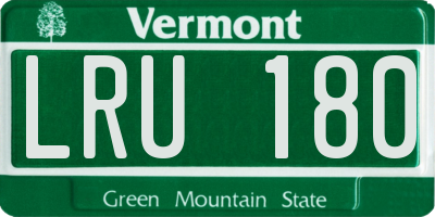 VT license plate LRU180