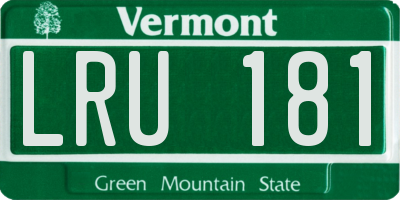 VT license plate LRU181