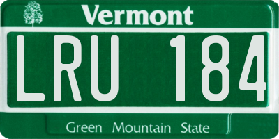 VT license plate LRU184