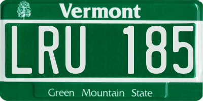 VT license plate LRU185