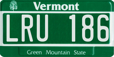 VT license plate LRU186