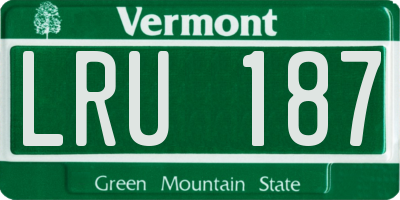 VT license plate LRU187
