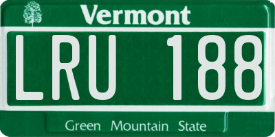 VT license plate LRU188