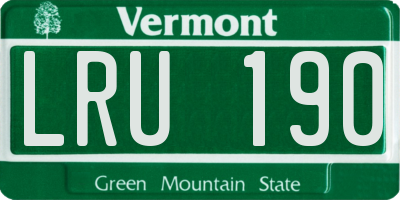 VT license plate LRU190