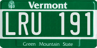 VT license plate LRU191