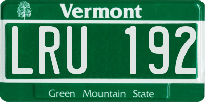 VT license plate LRU192