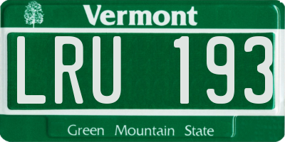 VT license plate LRU193