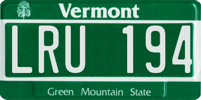 VT license plate LRU194