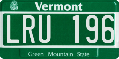 VT license plate LRU196