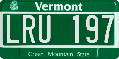 VT license plate LRU197