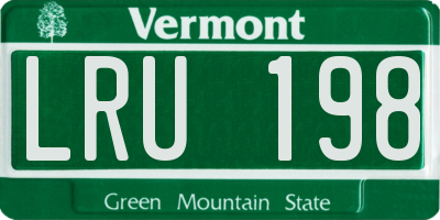 VT license plate LRU198