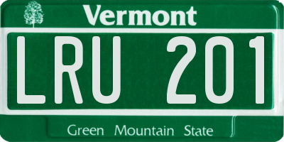VT license plate LRU201