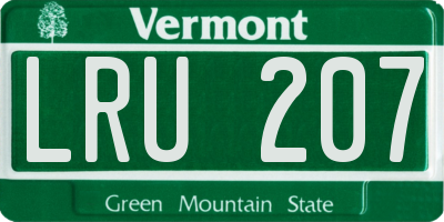 VT license plate LRU207