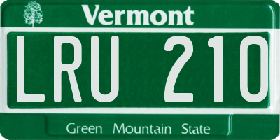 VT license plate LRU210
