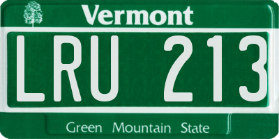 VT license plate LRU213