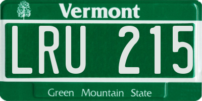 VT license plate LRU215