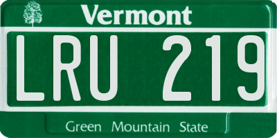 VT license plate LRU219
