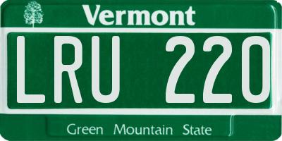 VT license plate LRU220