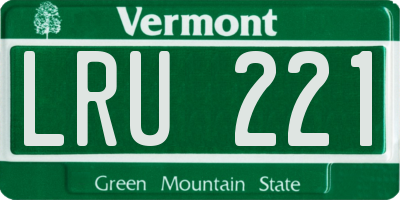 VT license plate LRU221