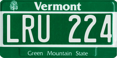 VT license plate LRU224