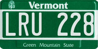VT license plate LRU228