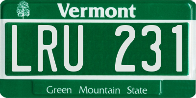 VT license plate LRU231