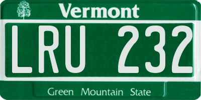 VT license plate LRU232