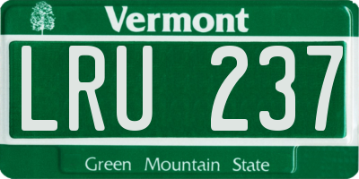 VT license plate LRU237