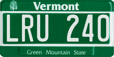 VT license plate LRU240
