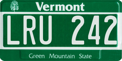 VT license plate LRU242
