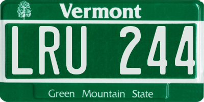 VT license plate LRU244