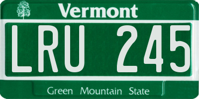 VT license plate LRU245