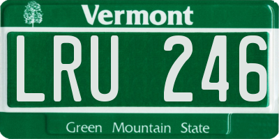 VT license plate LRU246