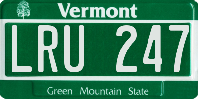 VT license plate LRU247