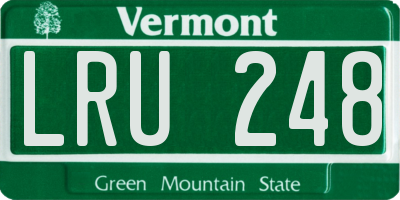 VT license plate LRU248