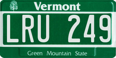 VT license plate LRU249