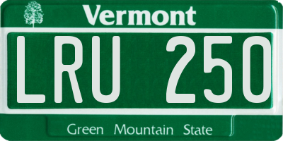 VT license plate LRU250