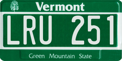 VT license plate LRU251