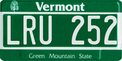 VT license plate LRU252