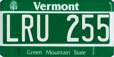 VT license plate LRU255