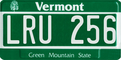VT license plate LRU256