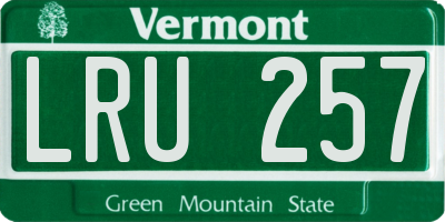 VT license plate LRU257