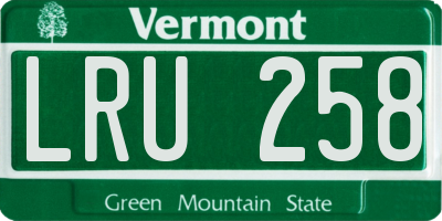 VT license plate LRU258