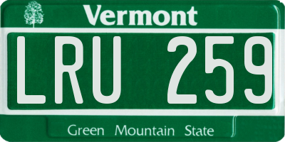 VT license plate LRU259