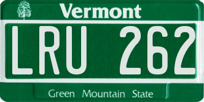 VT license plate LRU262