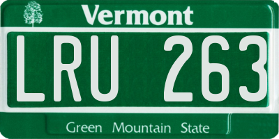 VT license plate LRU263