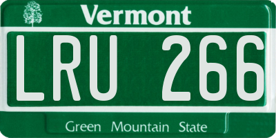 VT license plate LRU266