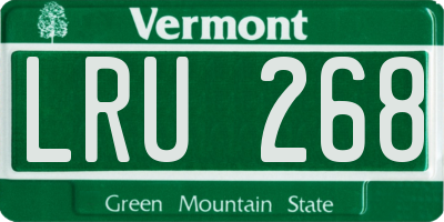 VT license plate LRU268
